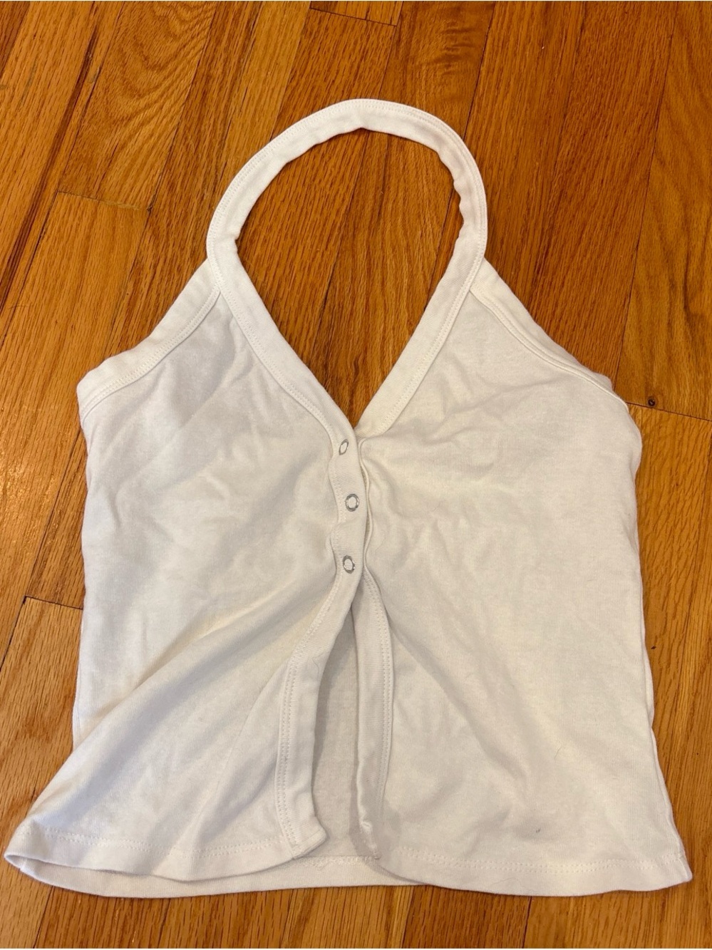 Cotton On White Halter Snap-Front Camisole